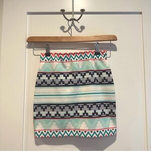 Zara Multicolor Geometric Pattern Skirt